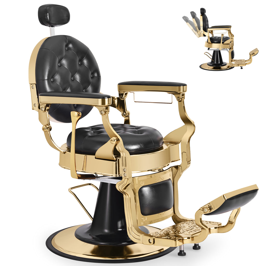 Heavy-Duty Hydraulic Barber Chair | 500LBS Reclining Salon Chair for Hair Stylist