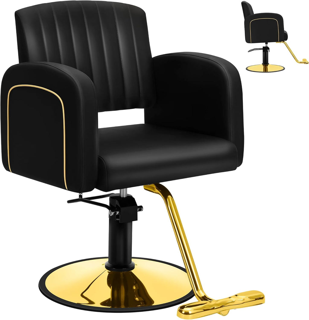 Professional Hydraulic Salon Chair for Hair Stylist | 360° Swivel | 440LBS Heavy-Duty Beauty Spa Equipment