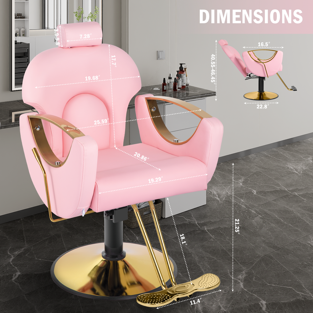 Heavy-Duty Hydraulic Salon Chair for Professional Hair Stylists
