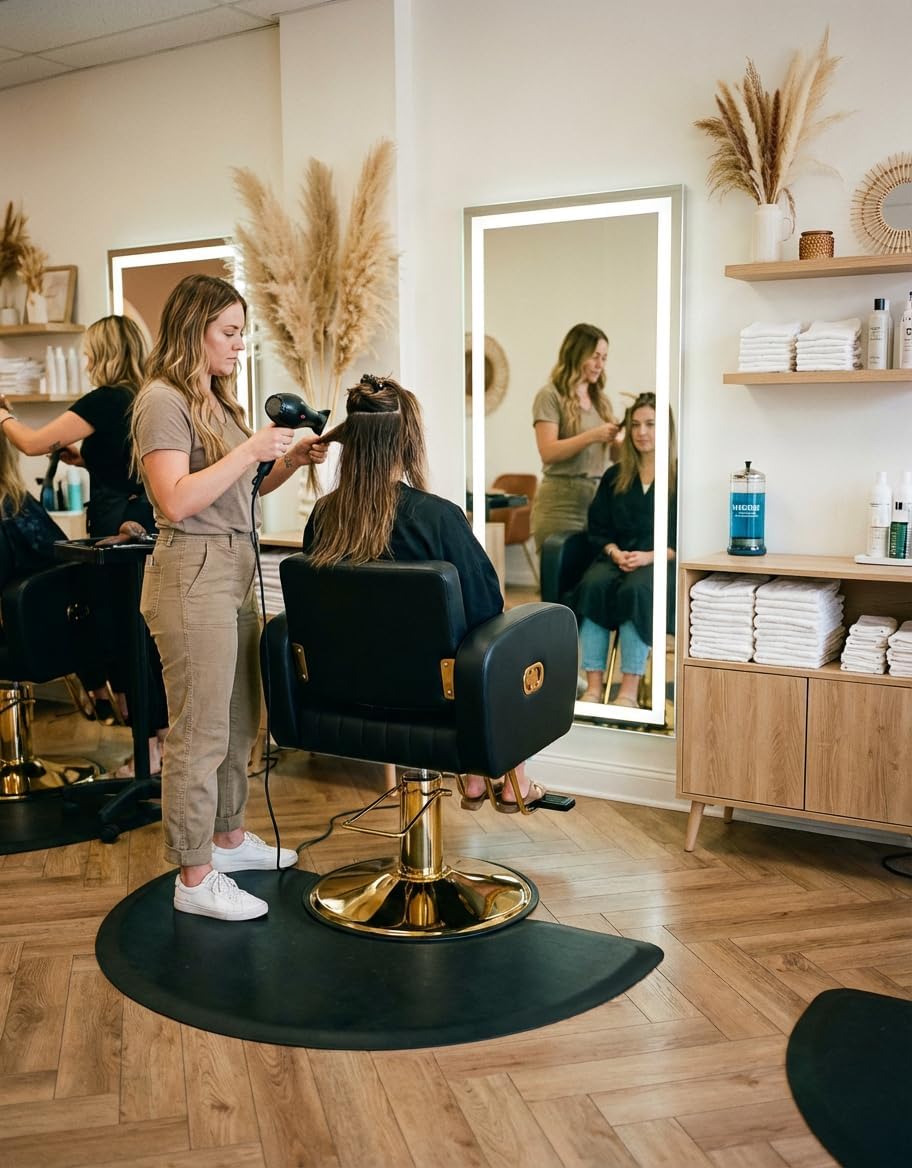 Black & Gold Reclining Salon Chair - All Purpose Hydraulic Barber Chair with Removable Headrest