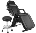Tattoo Chair Bed with Rolling Stool & Storage Basket