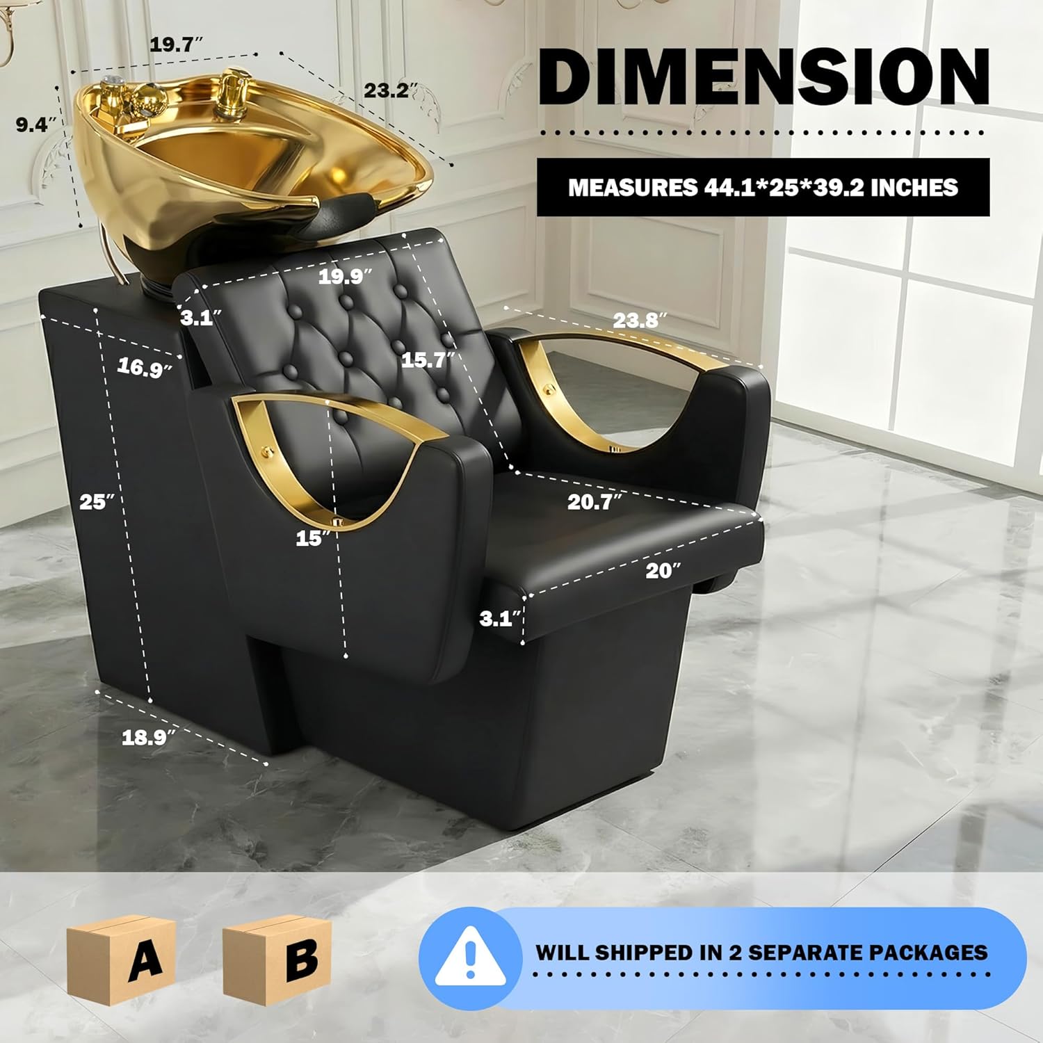 Shampoo Bowl Hair Washing Station, Wash Bowl, Ceramic Shampoo Bowl Station, Hair Salon Barbershop Equipment