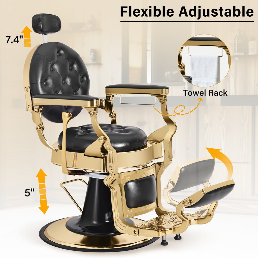 Heavy-Duty Hydraulic Barber Chair | 500LBS Reclining Salon Chair for Hair Stylist