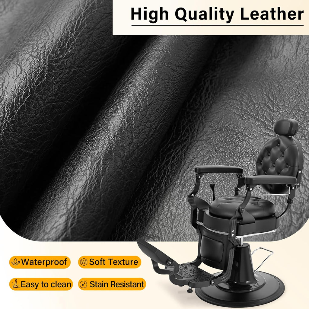 Heavy-Duty Hydraulic Barber Chair | 500LBS Reclining Salon Chair for Hair Stylist