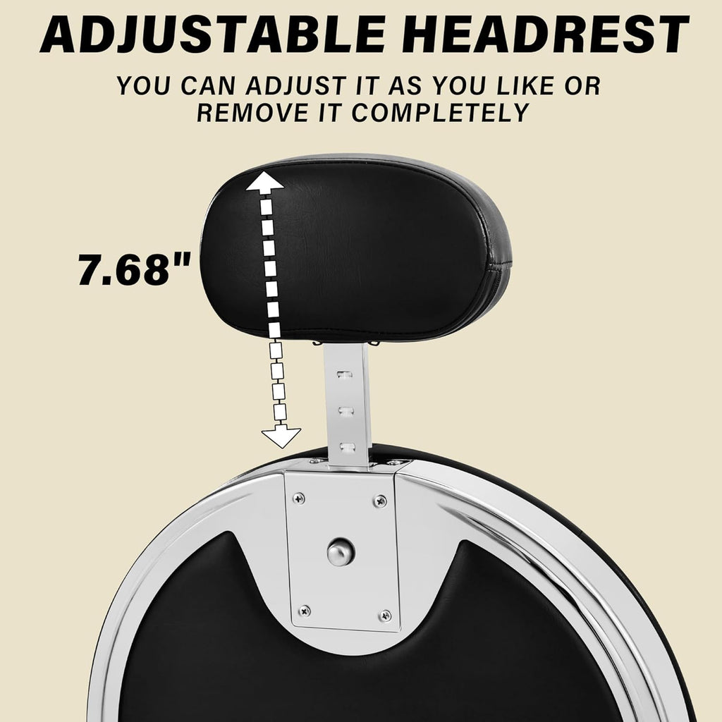 Heavy-Duty Hydraulic Barber Chair | 500LBS Reclining Salon Chair for Hair Stylist