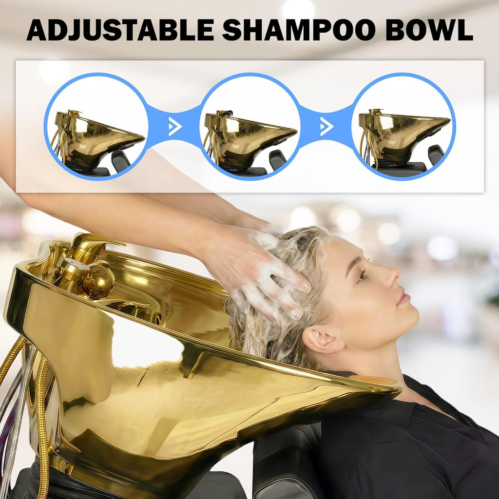 Shampoo Bowl Hair Washing Station, Wash Bowl, Ceramic Shampoo Bowl Station, Hair Salon Barbershop Equipment
