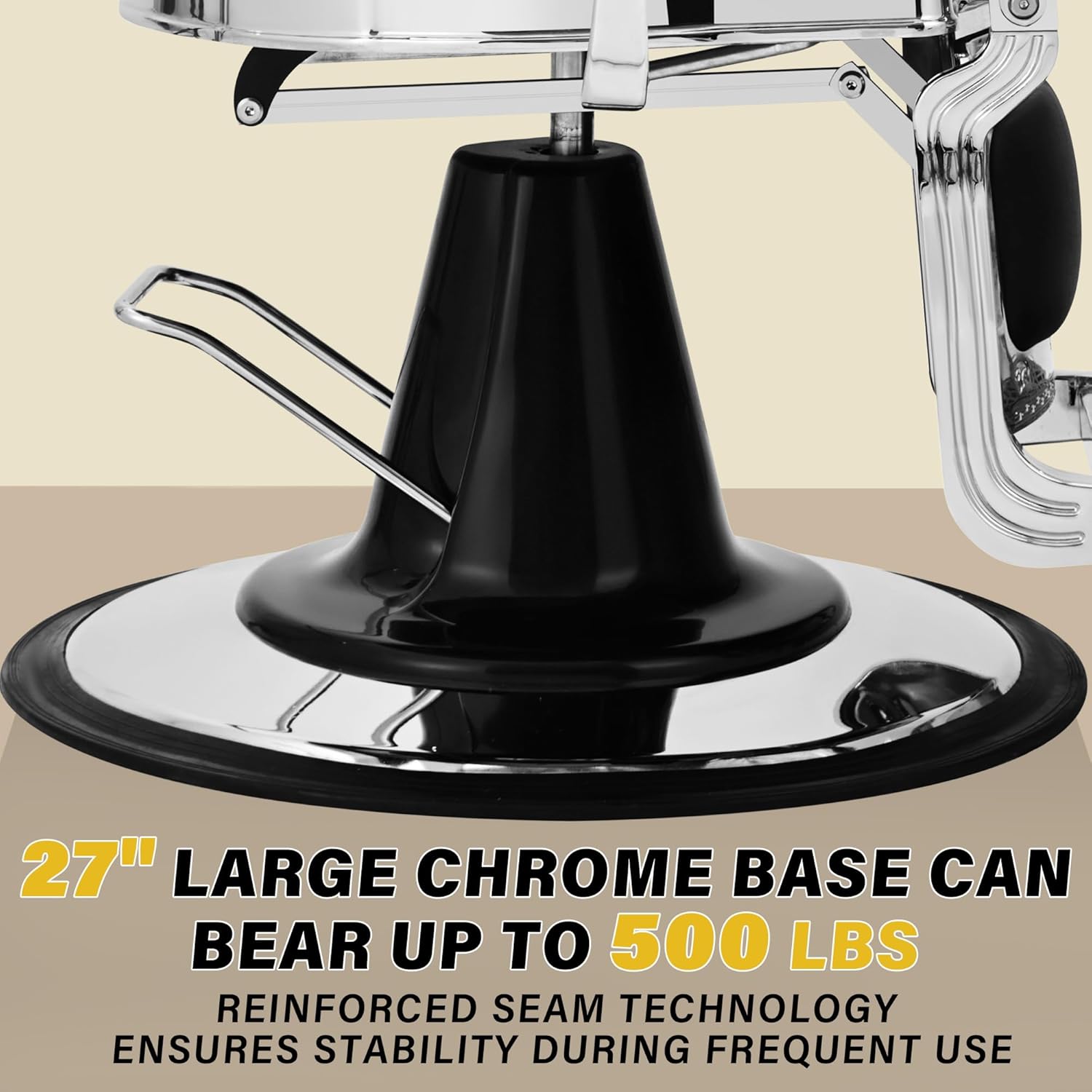 Heavy-Duty Hydraulic Barber Chair | 500LBS Reclining Salon Chair for Hair Stylist