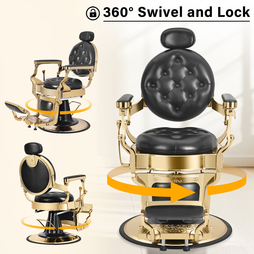 Heavy-Duty Hydraulic Barber Chair | 500LBS Reclining Salon Chair for Hair Stylist