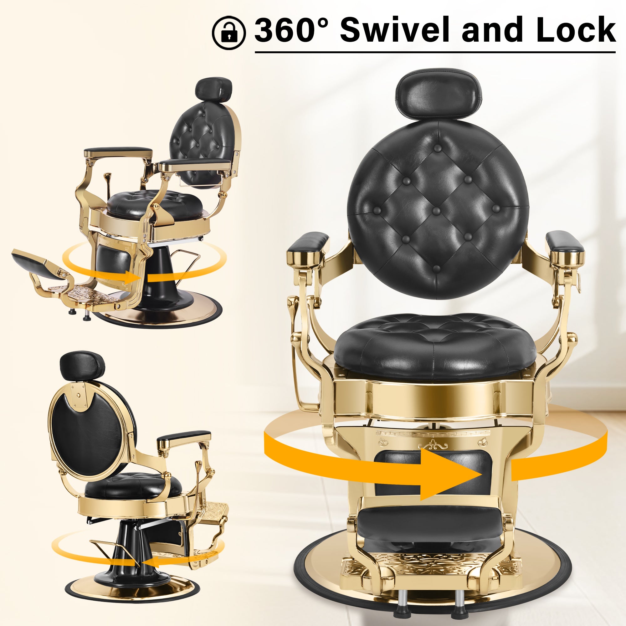 Barber Chairs for Barbershop, Heavy Duty Hydraulic Reclining Salon Chair for Hair Stylist