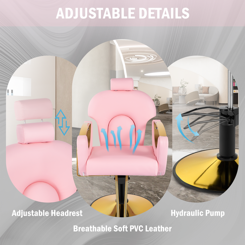 Heavy-Duty Hydraulic Salon Chair for Professional Hair Stylists
