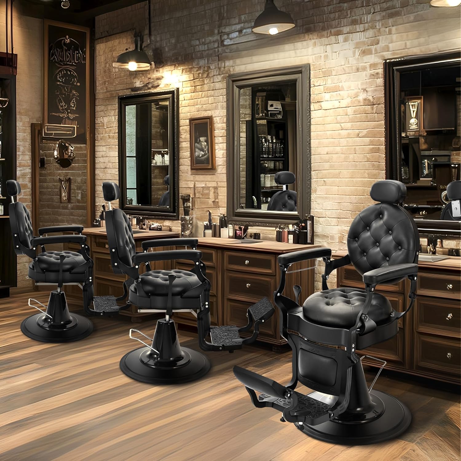 Heavy-Duty Hydraulic Barber Chair | 500LBS Reclining Salon Chair for Hair Stylist