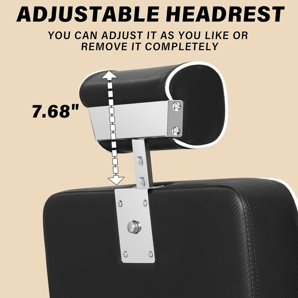 Professional Hydraulic Barber Chair | 500LBS Heavy-Duty Reclining Salon Chair