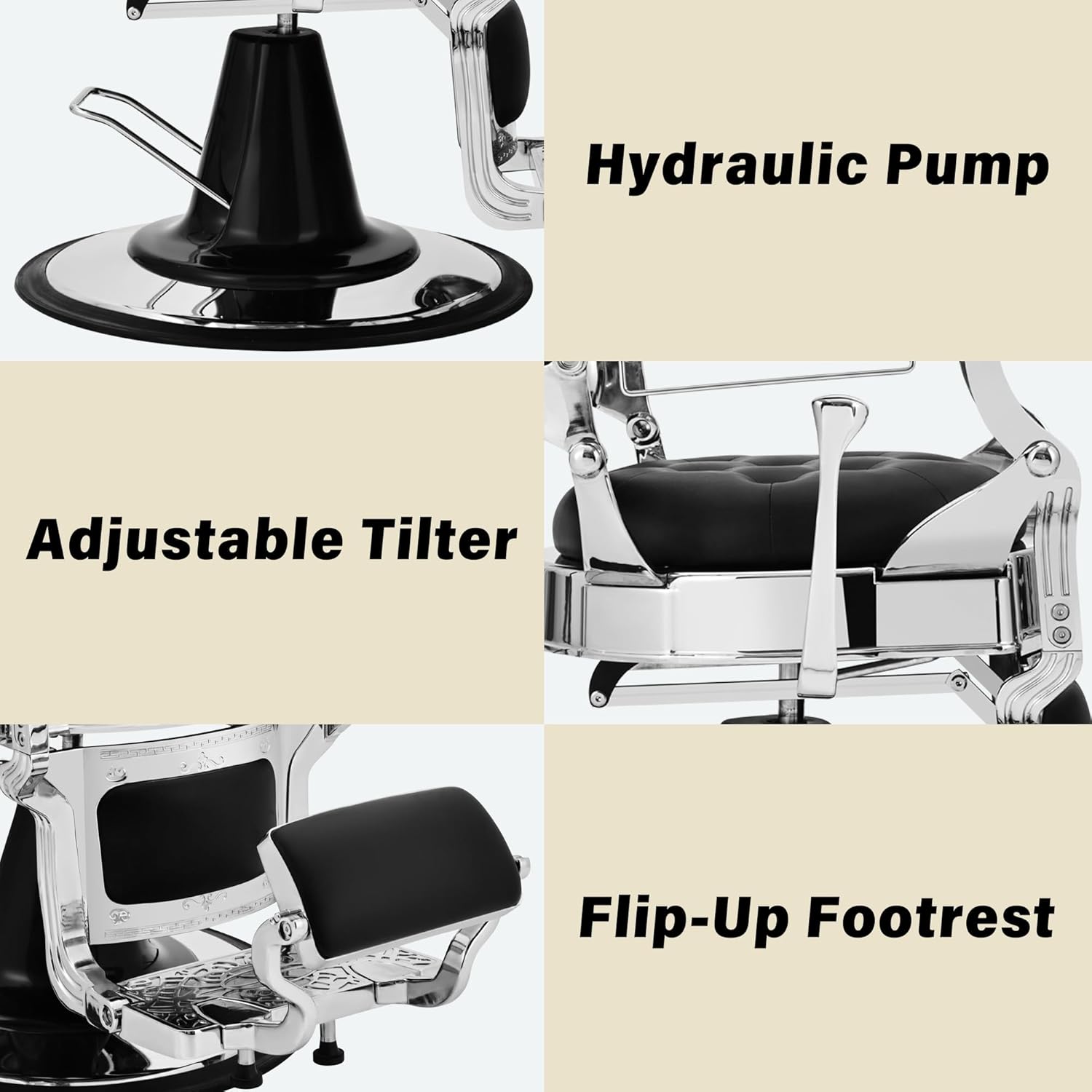 Heavy-Duty Hydraulic Barber Chair | 500LBS Reclining Salon Chair for Hair Stylist