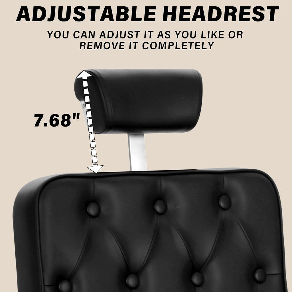 【KIIUMI】Professional Hydraulic Barber Chair | 500LBS Heavy-Duty Reclining Salon Chair