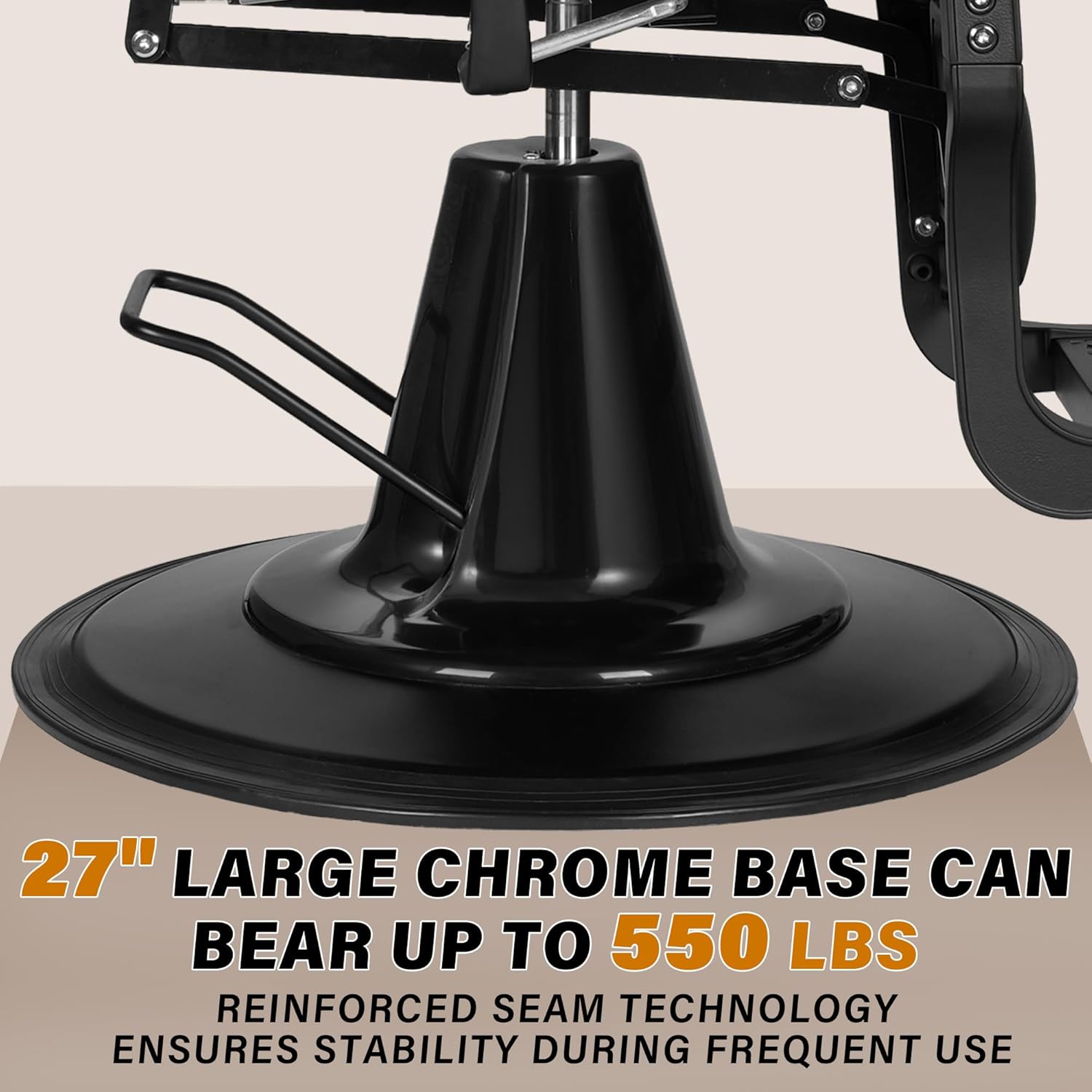 Black Barber Chair Salon Chair Vintage Hair Salon Chair Hair Stylist Reclining, Hydraulic All Purpose for Barbershop Home