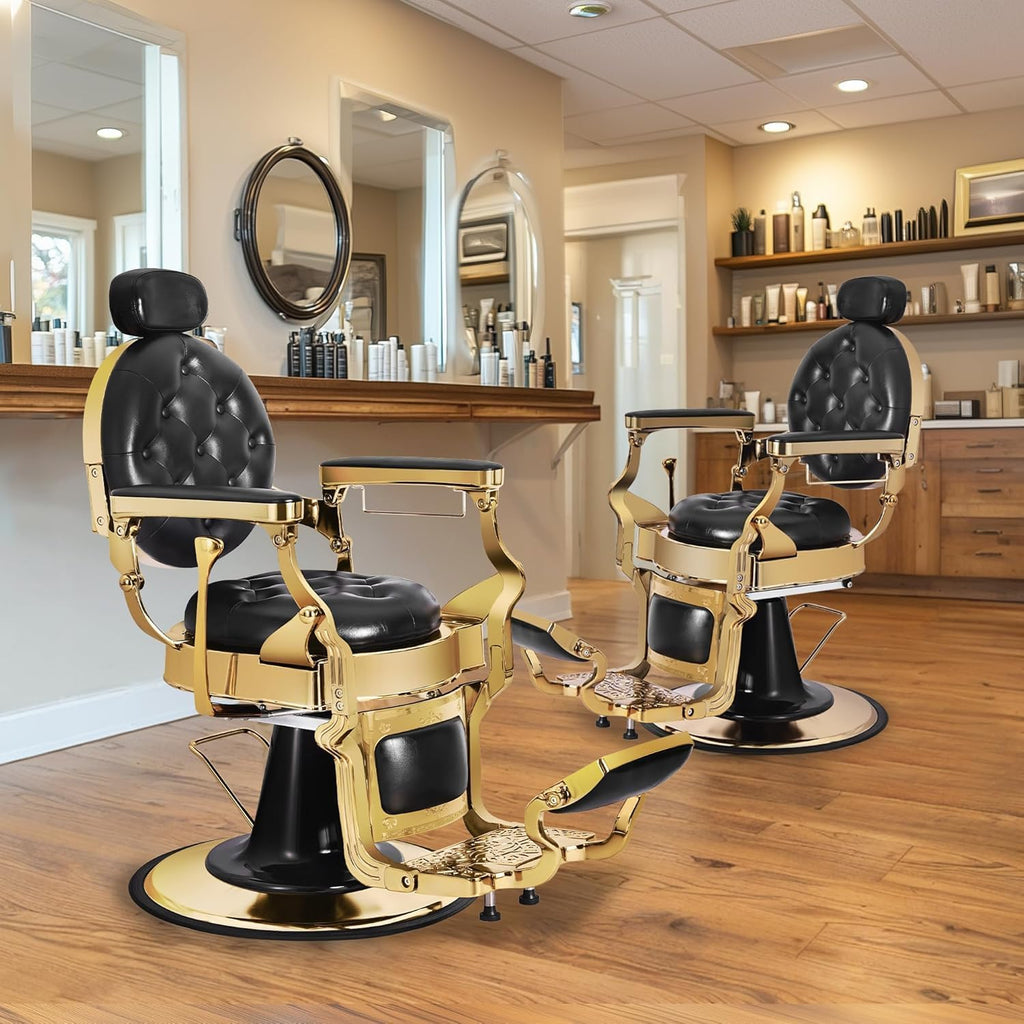 Heavy-Duty Hydraulic Barber Chair | 500LBS Reclining Salon Chair for Hair Stylist