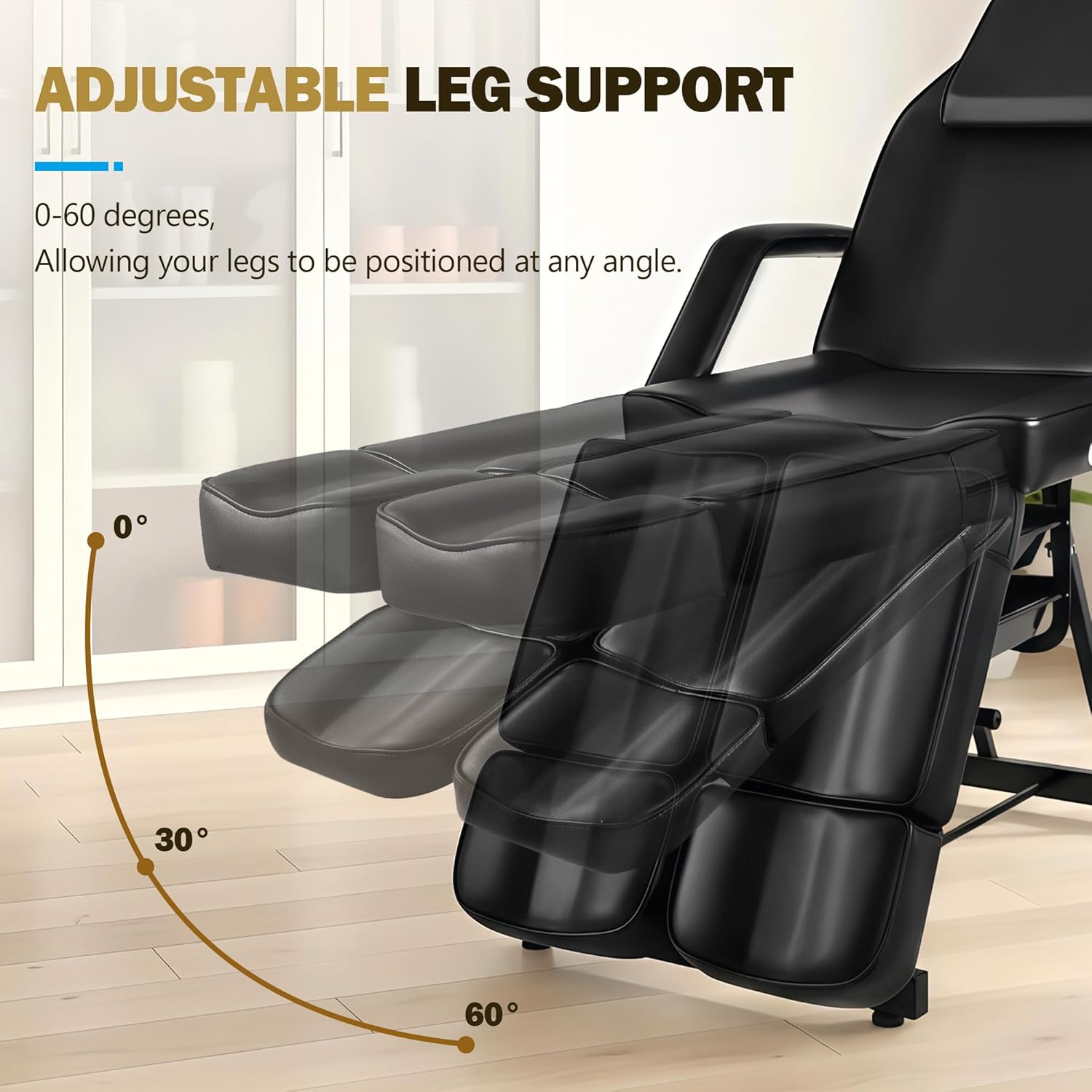 Tattoo Chair with Split Legs & Rolling Stool