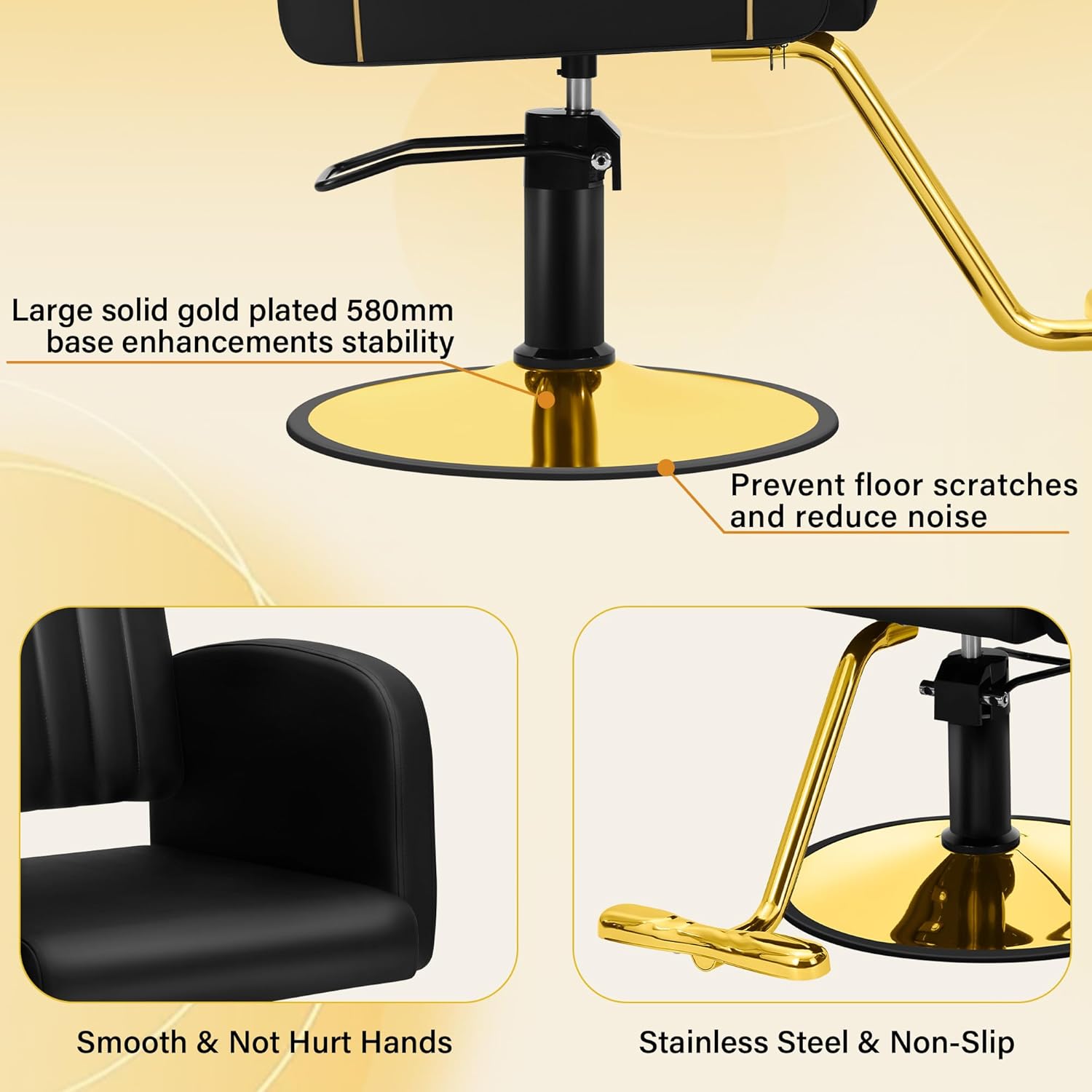 Professional Hydraulic Salon Chair for Hair Stylist | 360° Swivel | 440LBS Heavy-Duty Beauty Spa Equipment