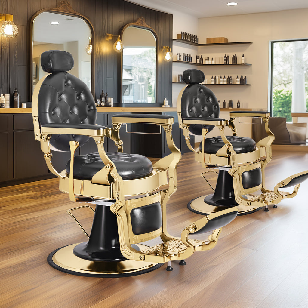 Heavy-Duty Hydraulic Barber Chair | 500LBS Reclining Salon Chair for Hair Stylist