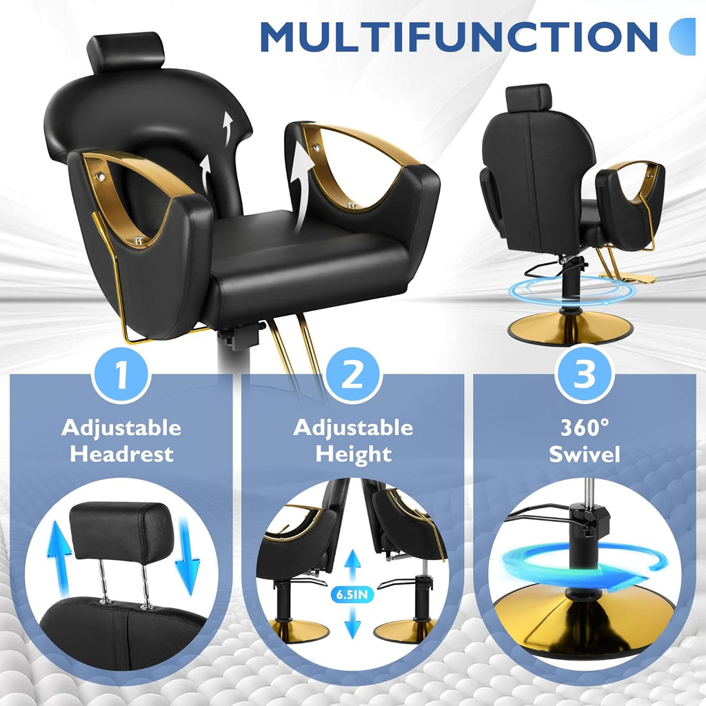 Reclining Salon Barber Chair for Hair Stylist