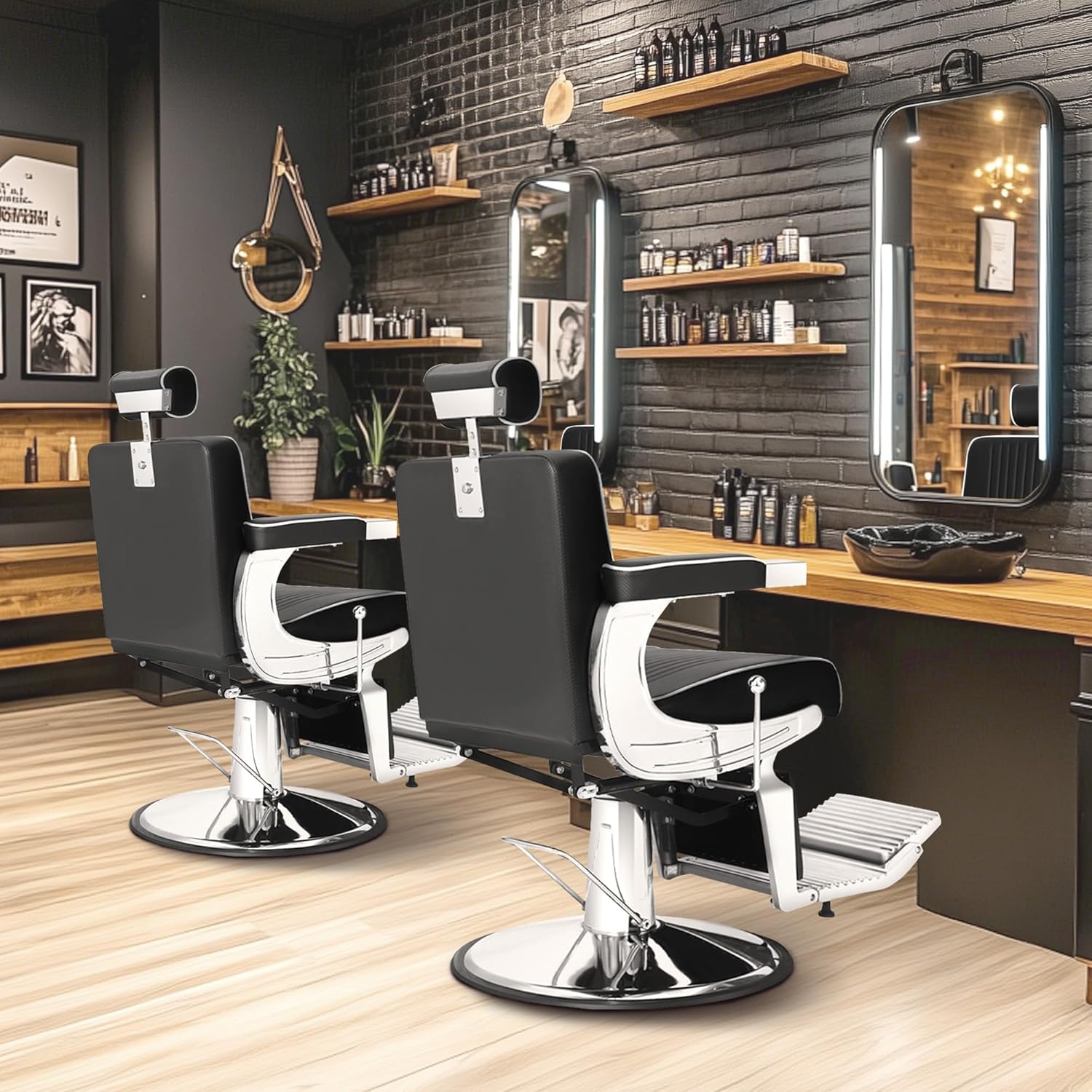 Professional Hydraulic Barber Chair | 500LBS Heavy-Duty Reclining Salon Chair