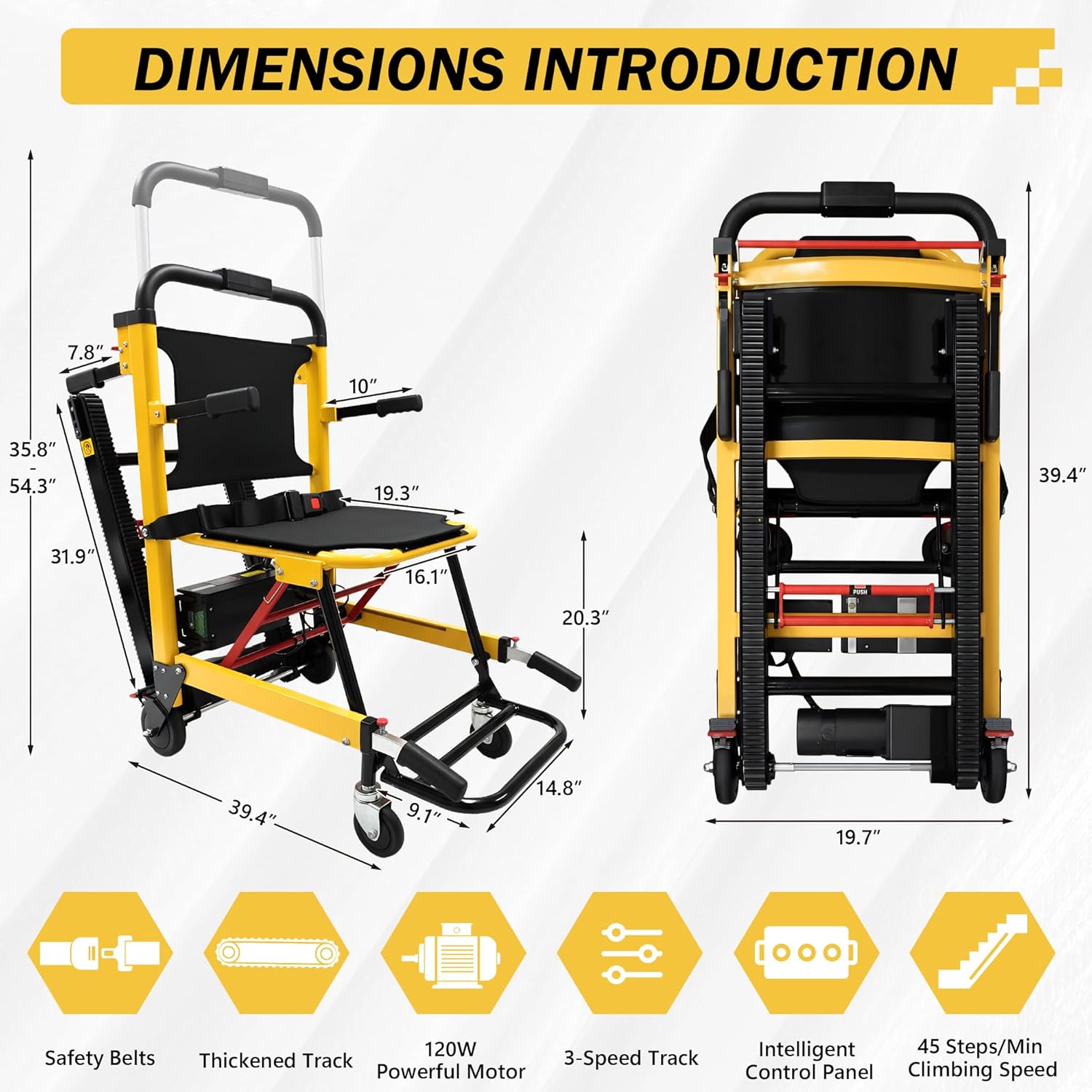 3-in-1 Electric Stair Climbing Chair | 480lb Capacity