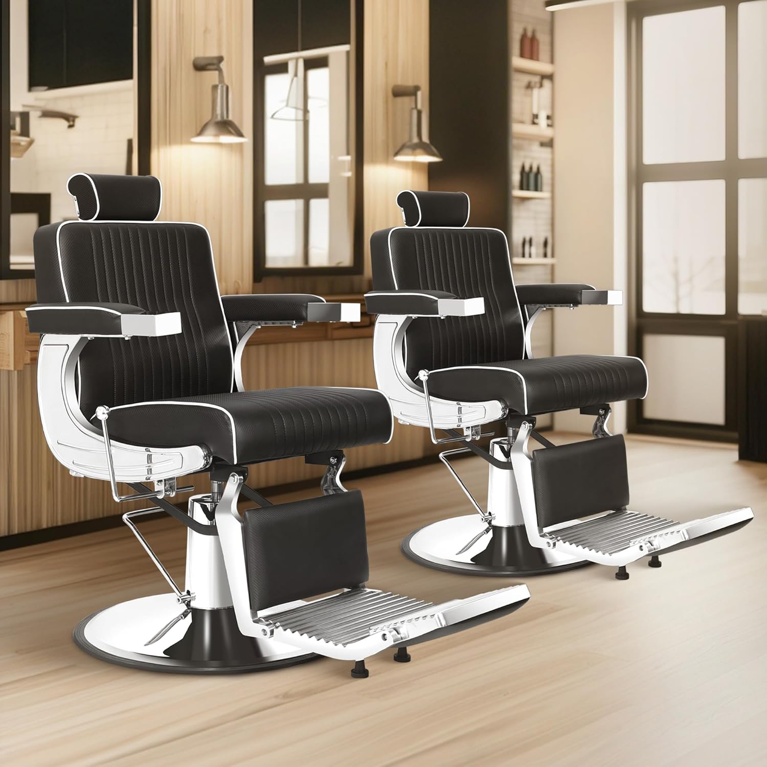 Professional Hydraulic Barber Chair | 500LBS Heavy-Duty Reclining Salon Chair