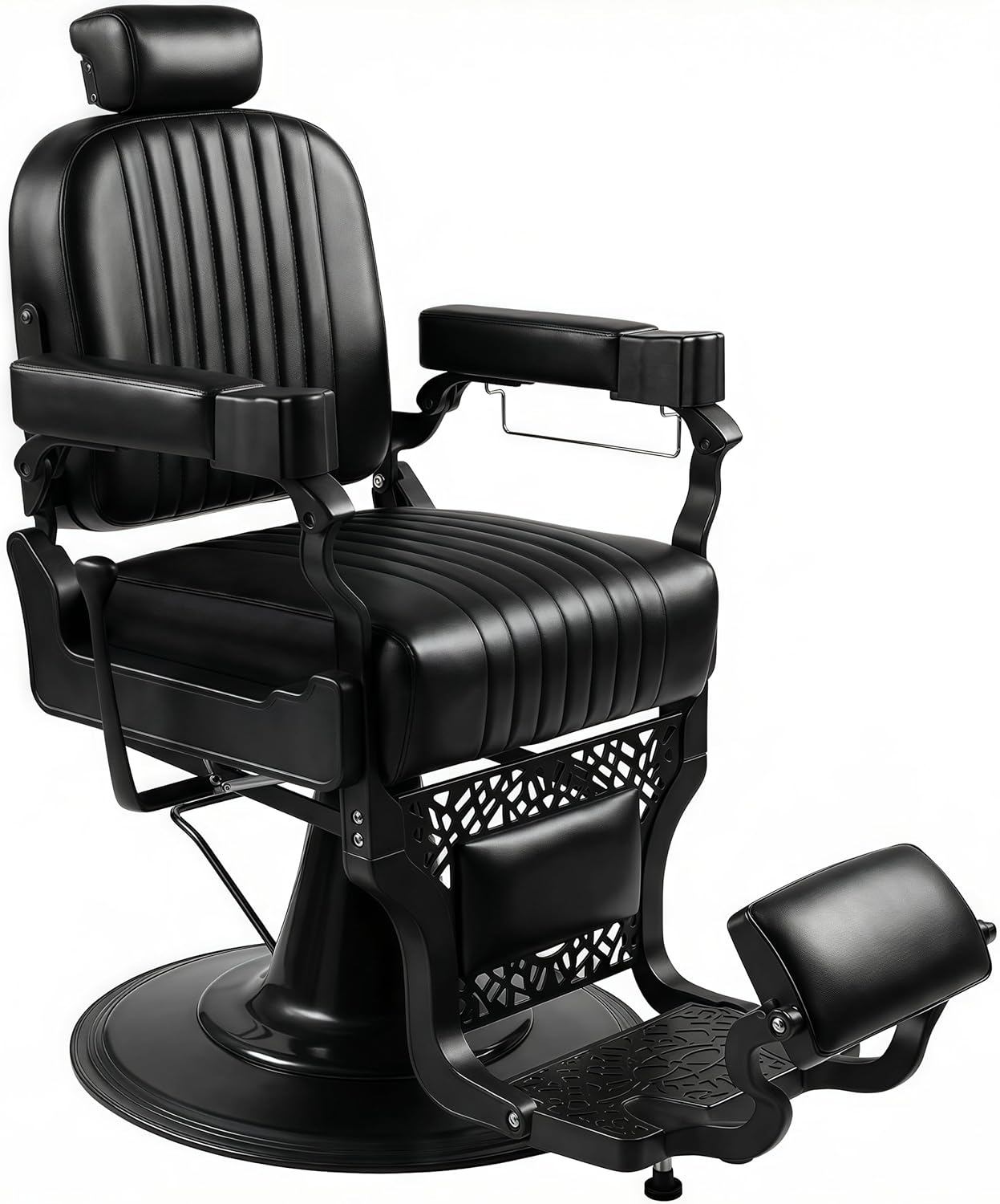 Black Barber Chair Salon Chair Vintage Hair Salon Chair Hair Stylist Reclining, Hydraulic All Purpose for Barbershop Home