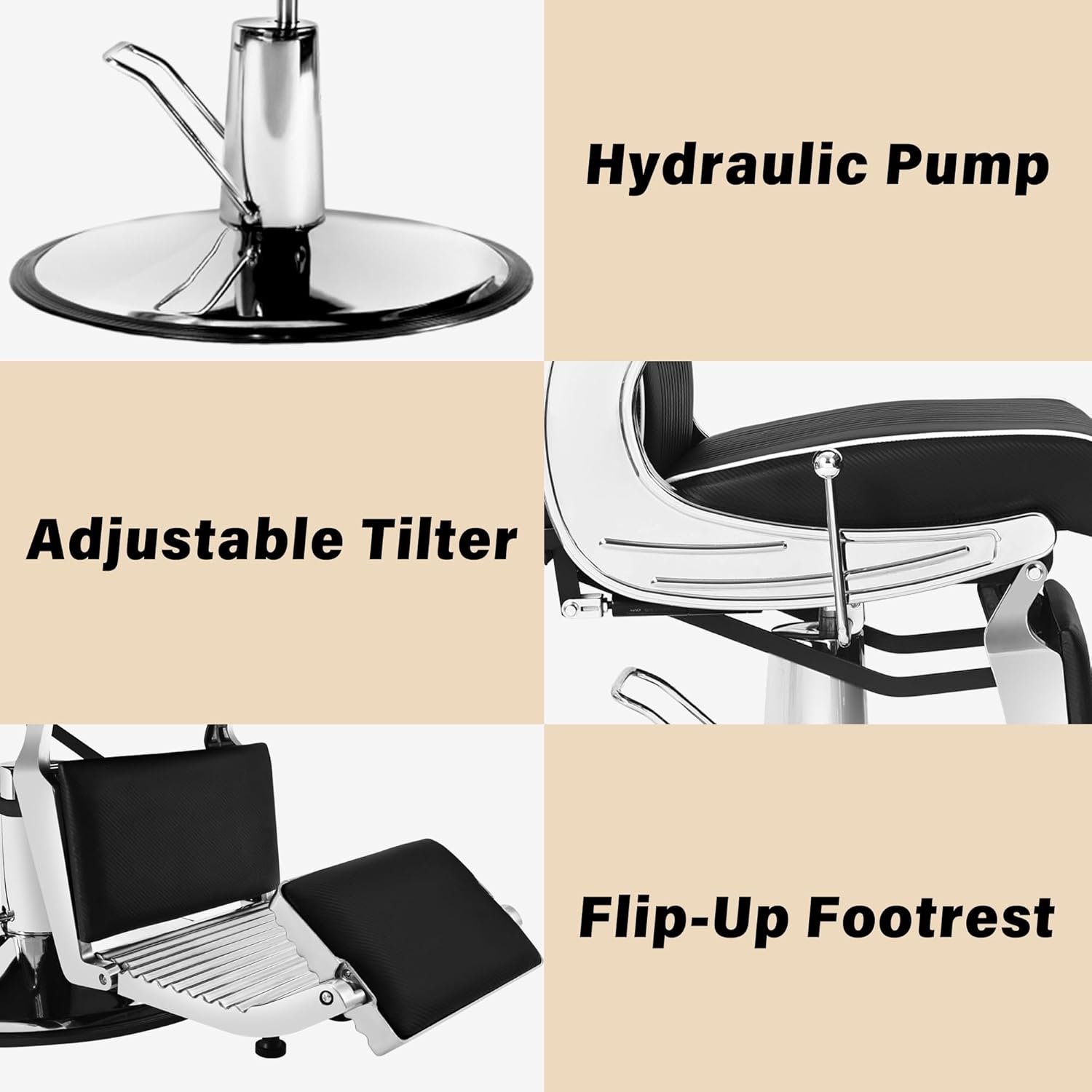 Professional Hydraulic Barber Chair | 500LBS Heavy-Duty Reclining Salon Chair