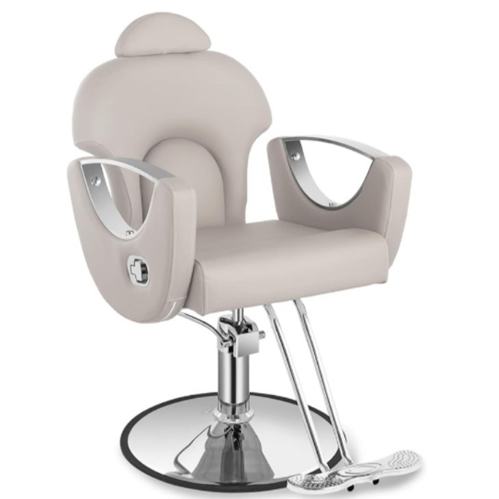 【Hicomony】Reclining Barber Chair | 360° Swivel Hydraulic Salon Chair for Hair Stylists