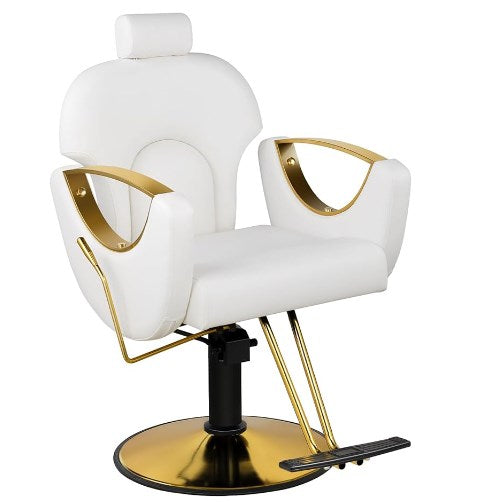 【Hicomony】Reclining Barber Chair | 360° Swivel Hydraulic Salon Chair for Hair Stylists
