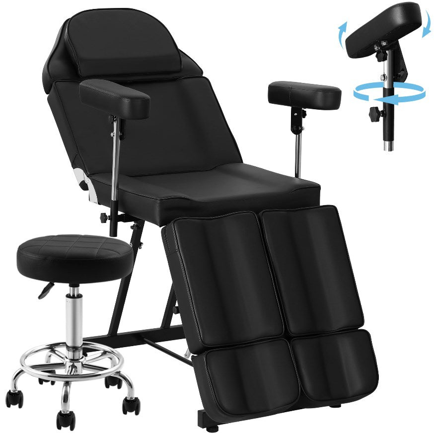 Tattoo Chair with Split Legs & Rolling Stool