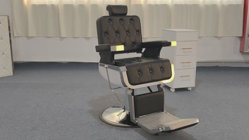 【KIIUMI】Professional Hydraulic Barber Chair | 500LBS Heavy-Duty Reclining Salon Chair